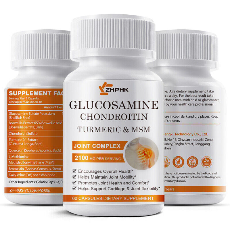 Glucosamine Chondroitin Turmeric MSM Triple Strength Joint Support 2100mg
