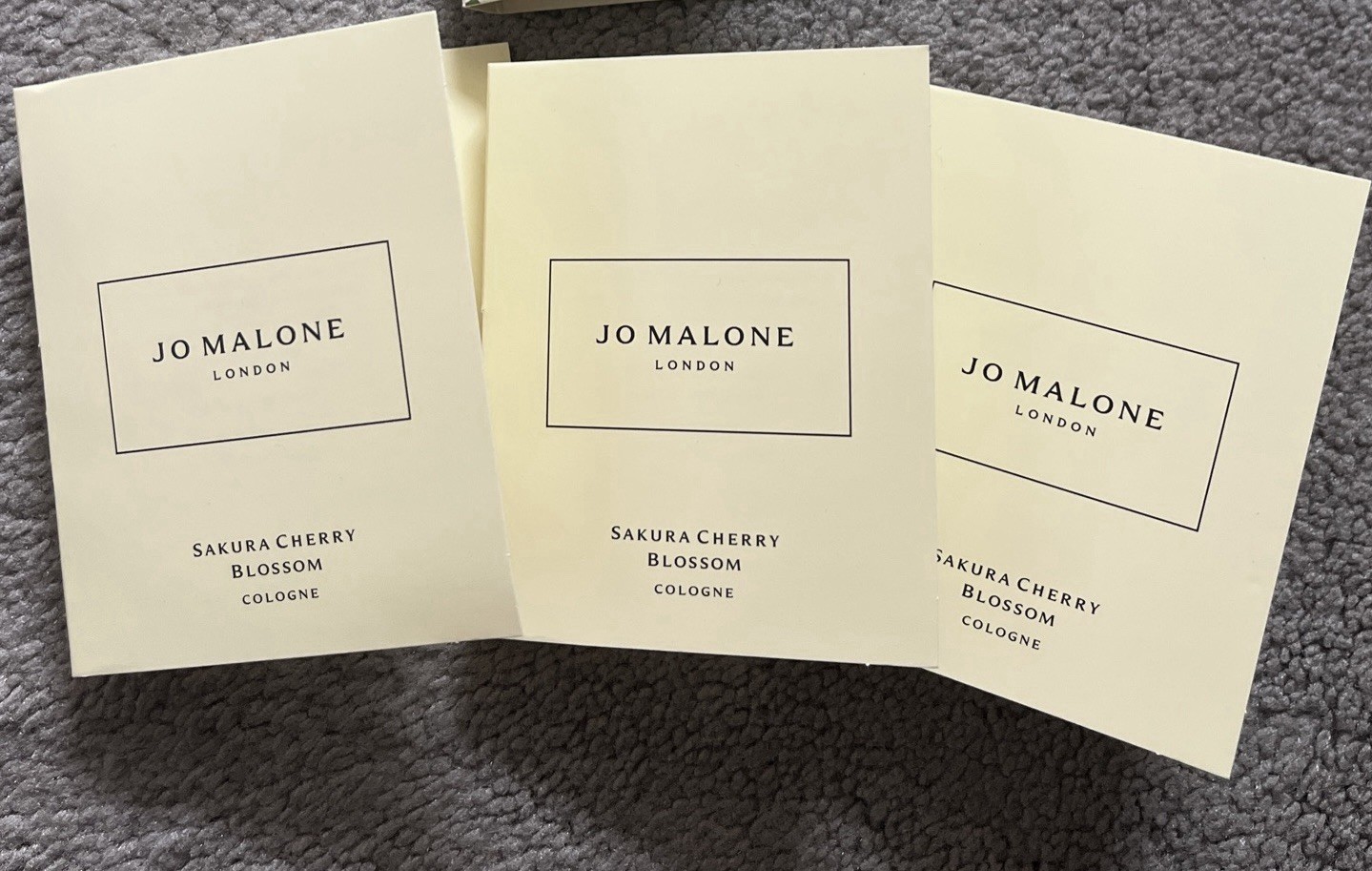 3 X Jo Malone Sakura Cherry Blossom Cologne Sample Perfume 0.05 Fl.0z/1.5ml Each