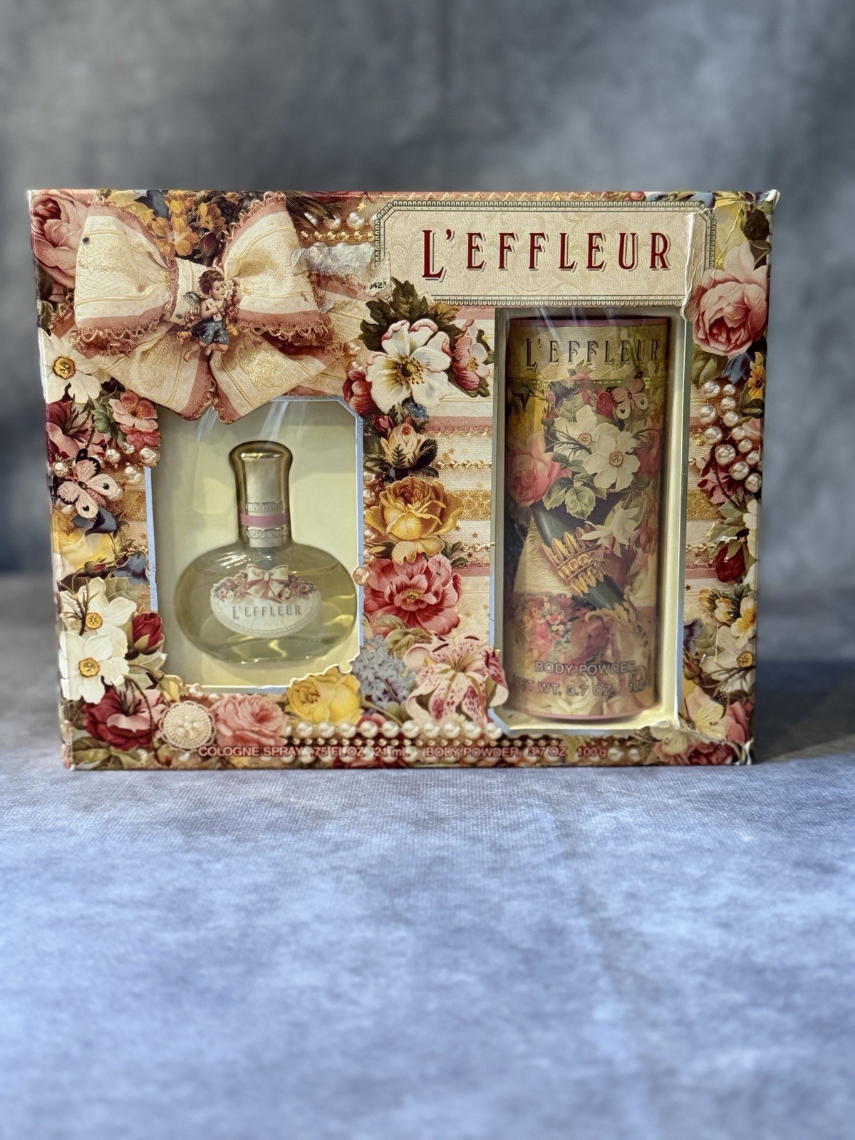 Vintage ~ L’EFFLEUR BY COTY COLOGNE SPRAY .75 oz & POWDER 3.7 oz ~ HARD TO FIND