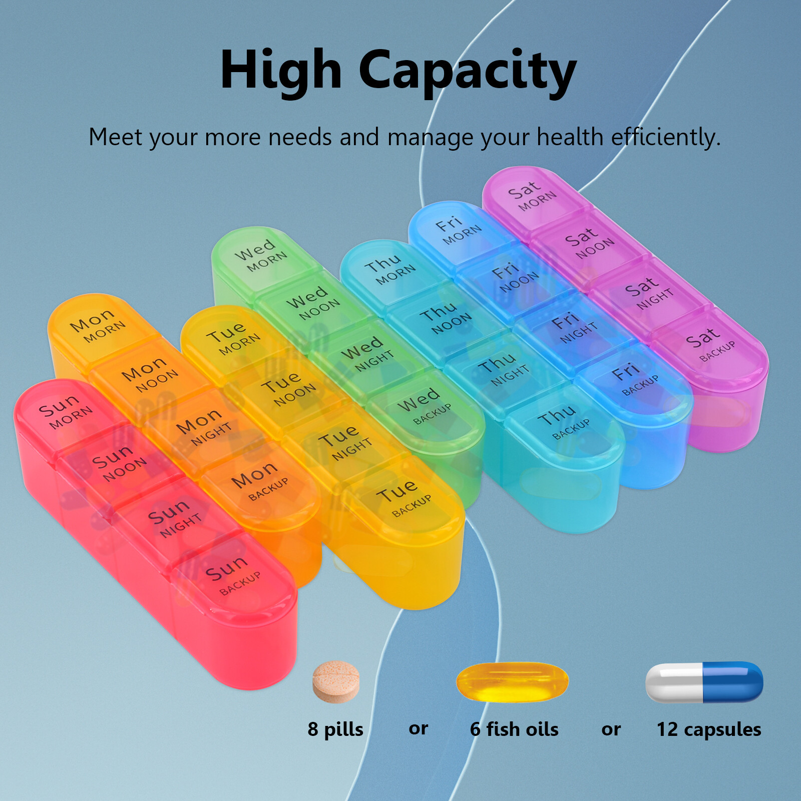 Weekly Pill Box Organizer 7 Days Organizer Cases Medicine Storage 4 Times a Day