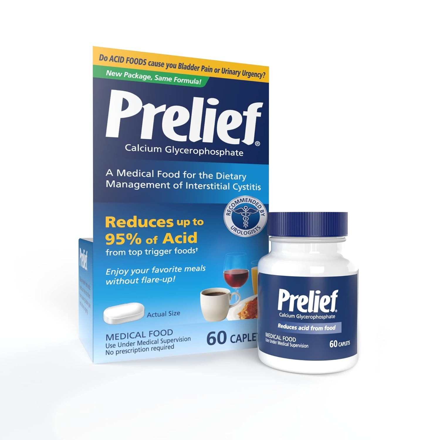 Prelief Acid Reducer Dietary Supplement 60 Count Caplets Heartburn Relief