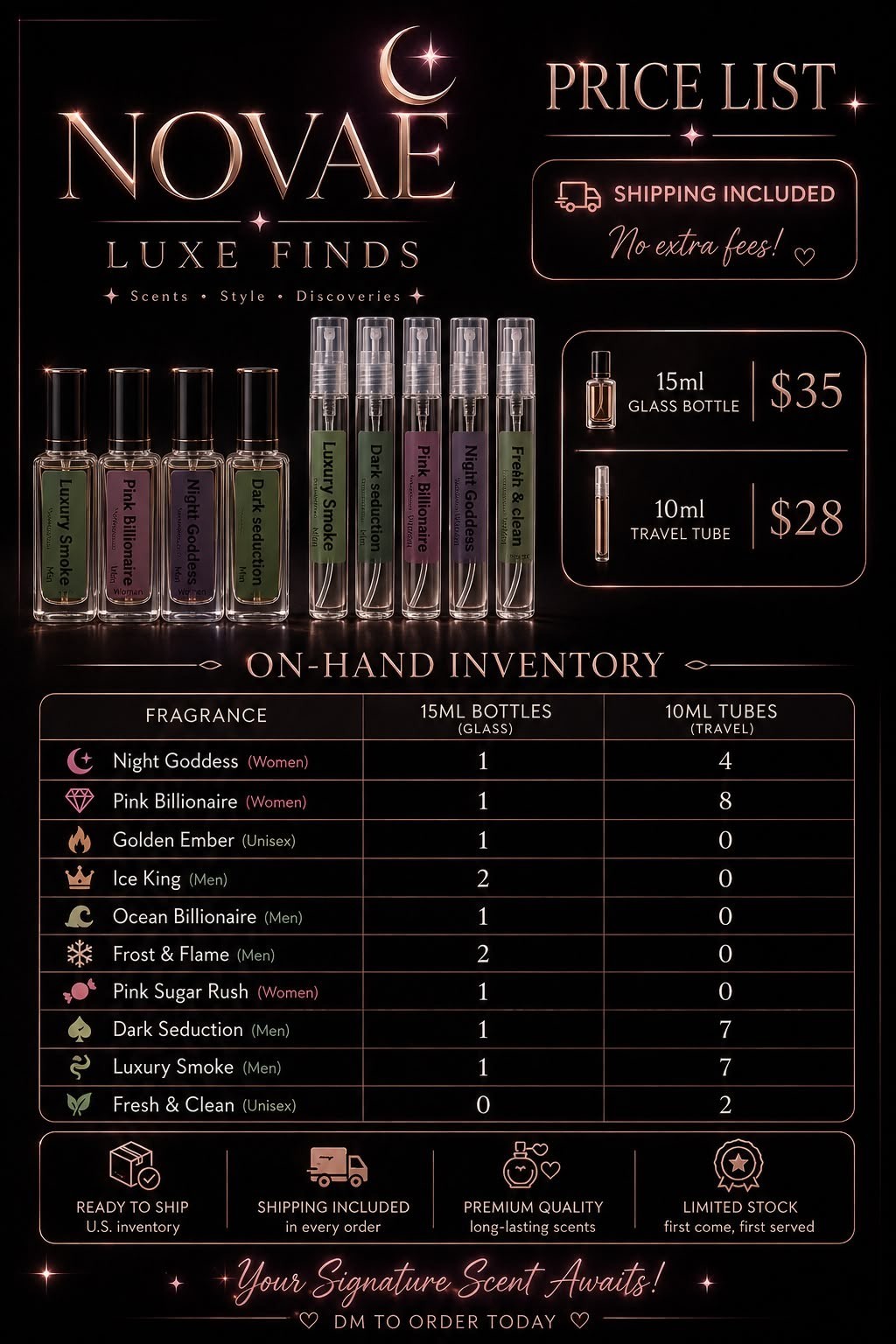 NOVAE Luxe Finds Fresh & Clean Fragrance Spray 10 ml Regular Size