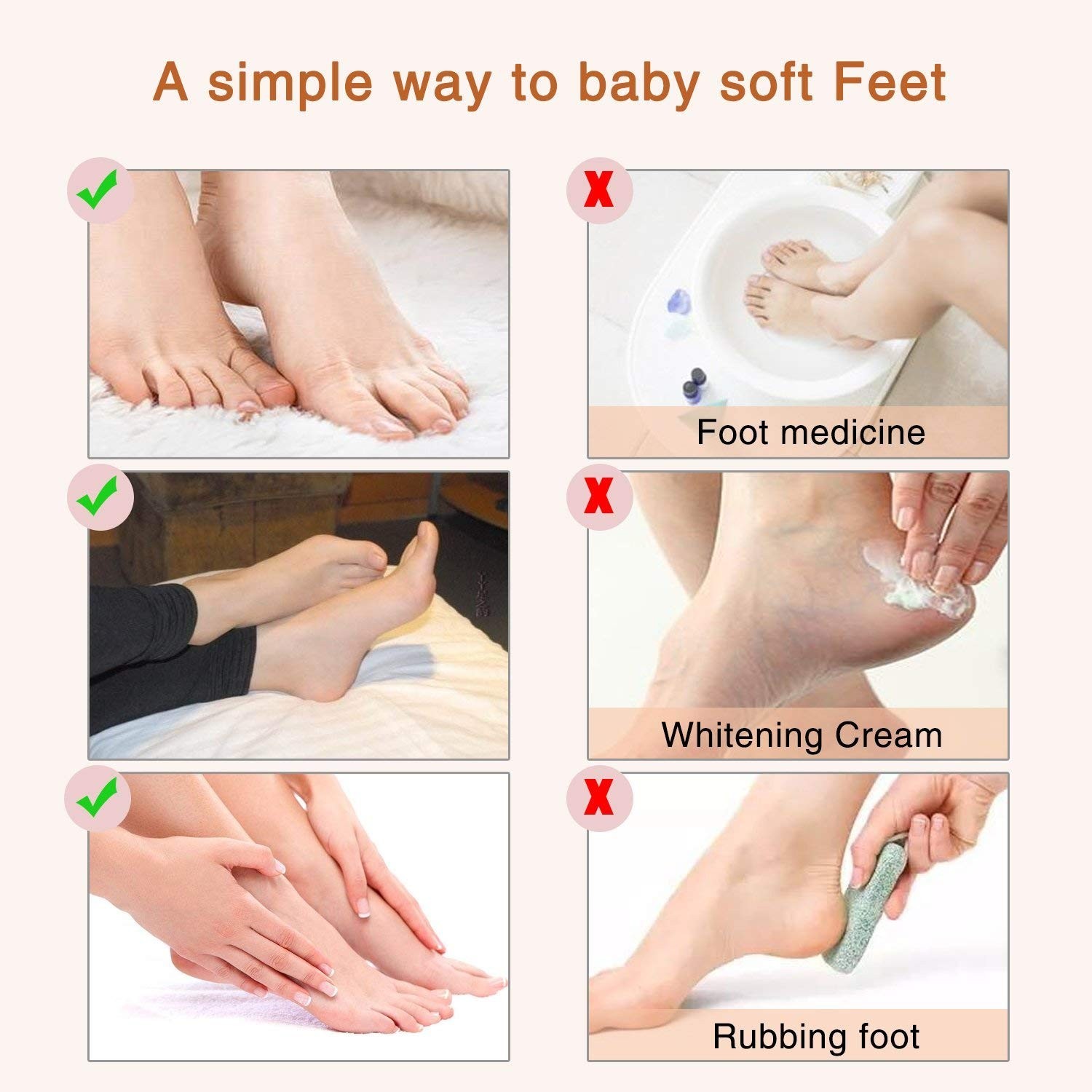 Lavender-scented Foot Peel Mask 3 Pack – Exfoliator for Baby Soft Feet