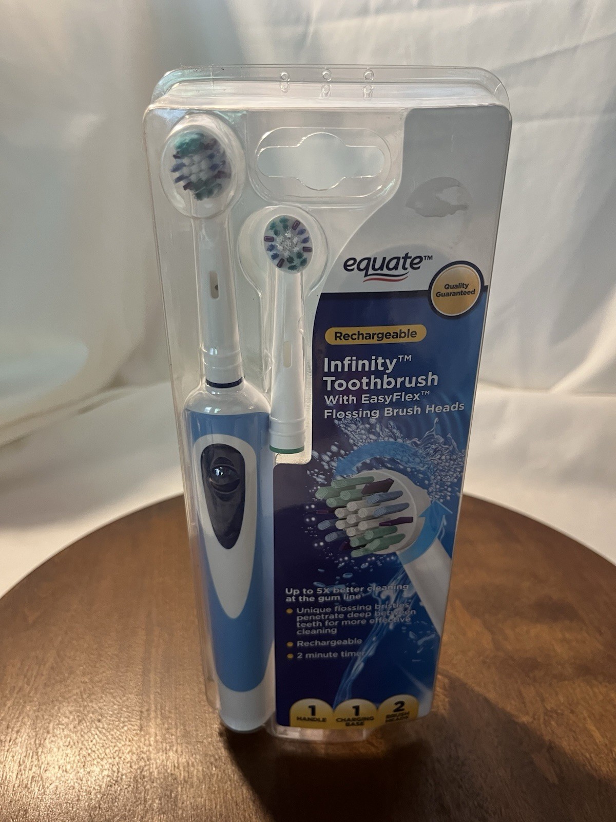 Equate Infinity With Easy Flex Rechargeable Toothbrush Brush 2 Heads New Sealed