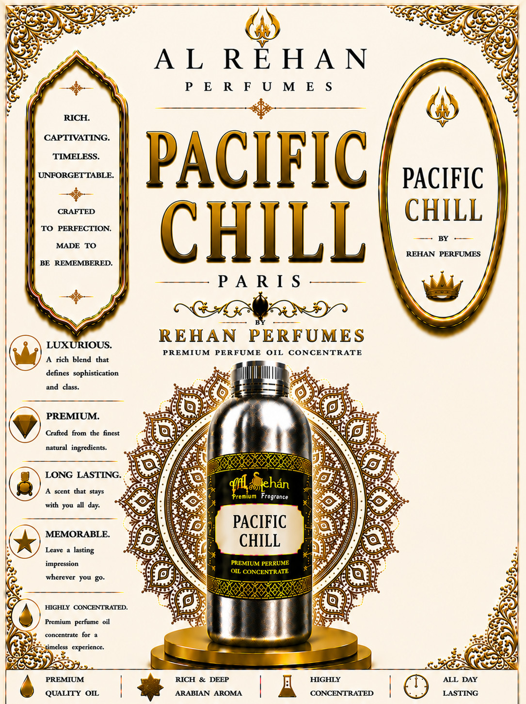 Al Rehan Perfumes Pacific Chill Premium Attar Perfume Best Long Lasting Scent