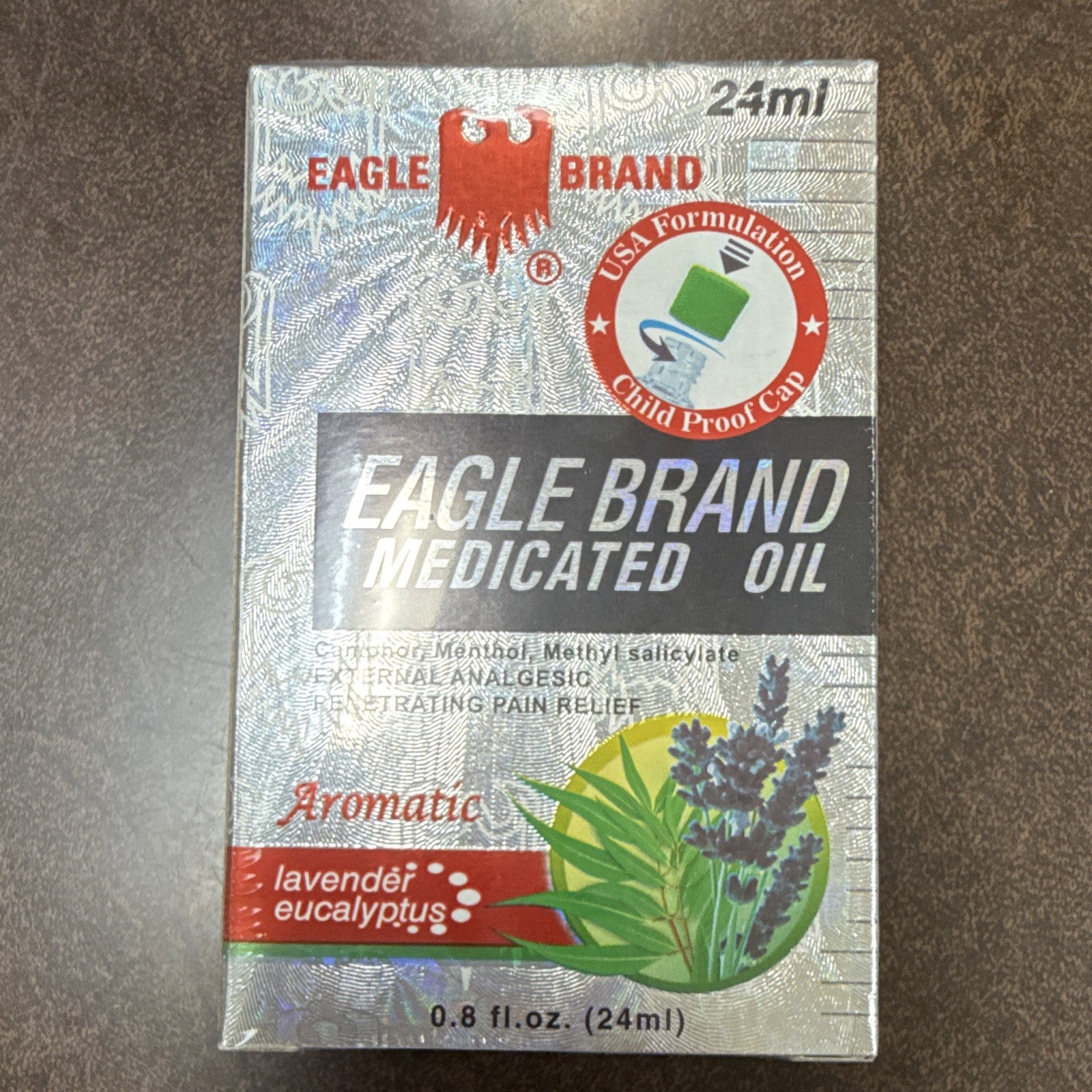 Eagle Brand Medicated Oil Pain Relief, Lavender Eucalyptus, Child Proof Cap 24ml