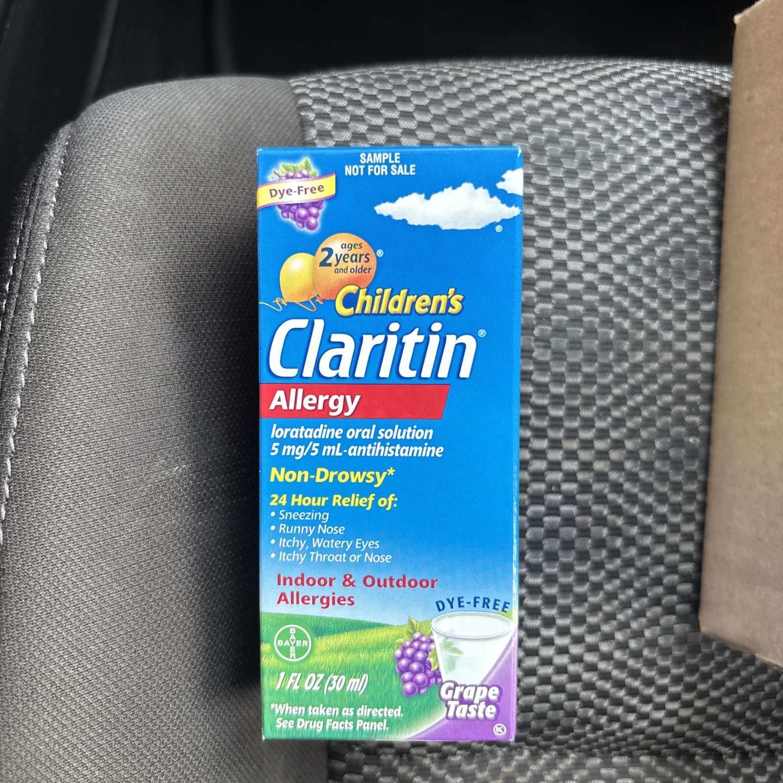 6 Claritin Children’s Non-Drowsy LIQUID Grape 1 OZ TRAVEL TRAIL SZ exp 03/2027