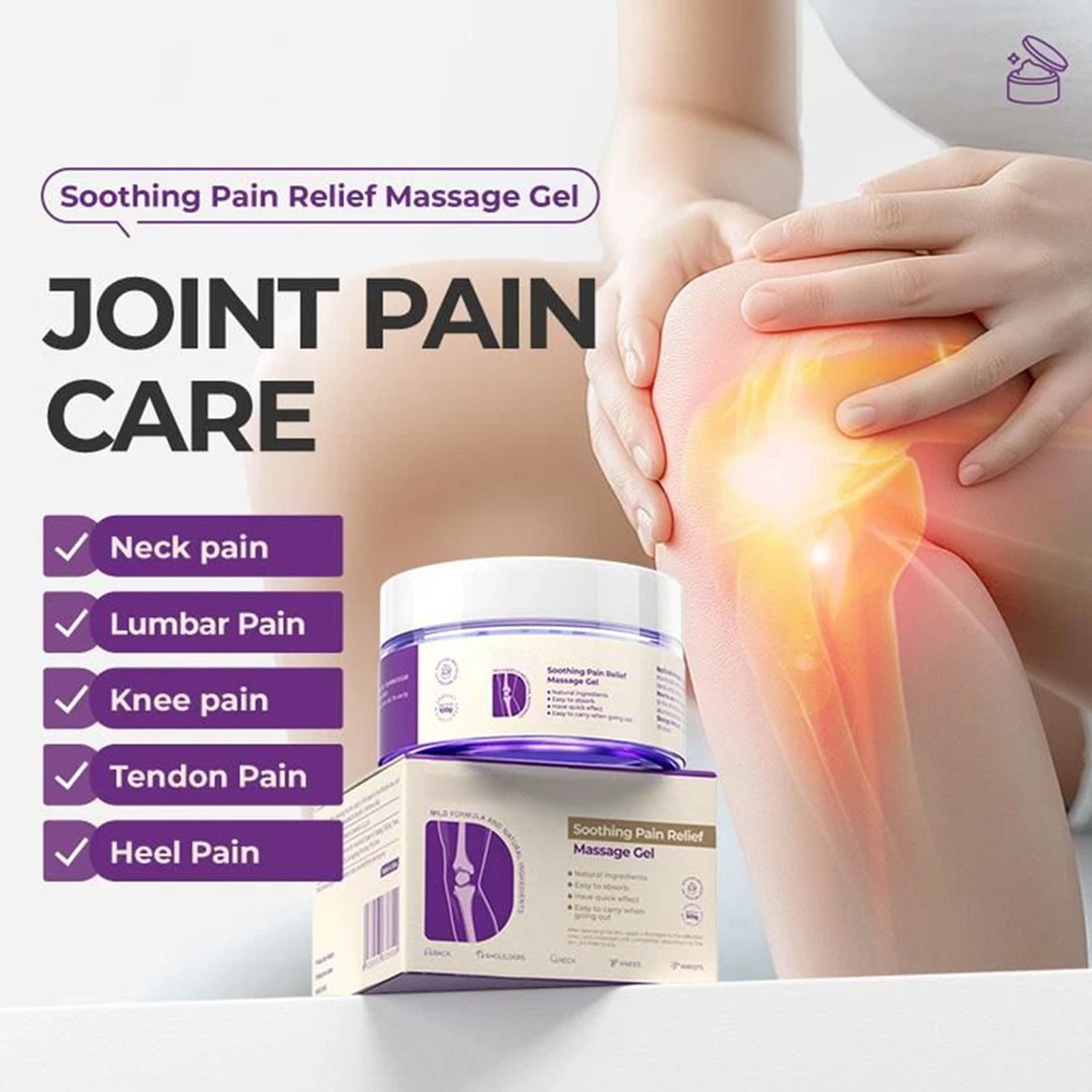 Joint Pain Gel Fast Acting Gel, Soothing Pain Massage Gel, 100g