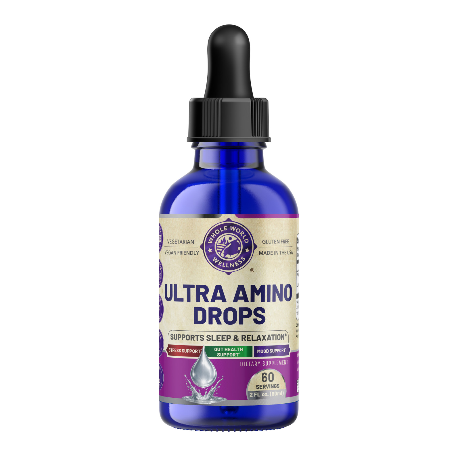 Ultra Amino Diet Drops. Stress, Diet & Mood Support. USA Made.
