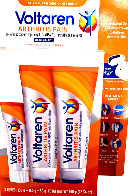 Voltaren Arthritis Pain Reliever 1% Gel 2×5.29 Oz 1.76 Oz Total 3 Tubes ED 01/28