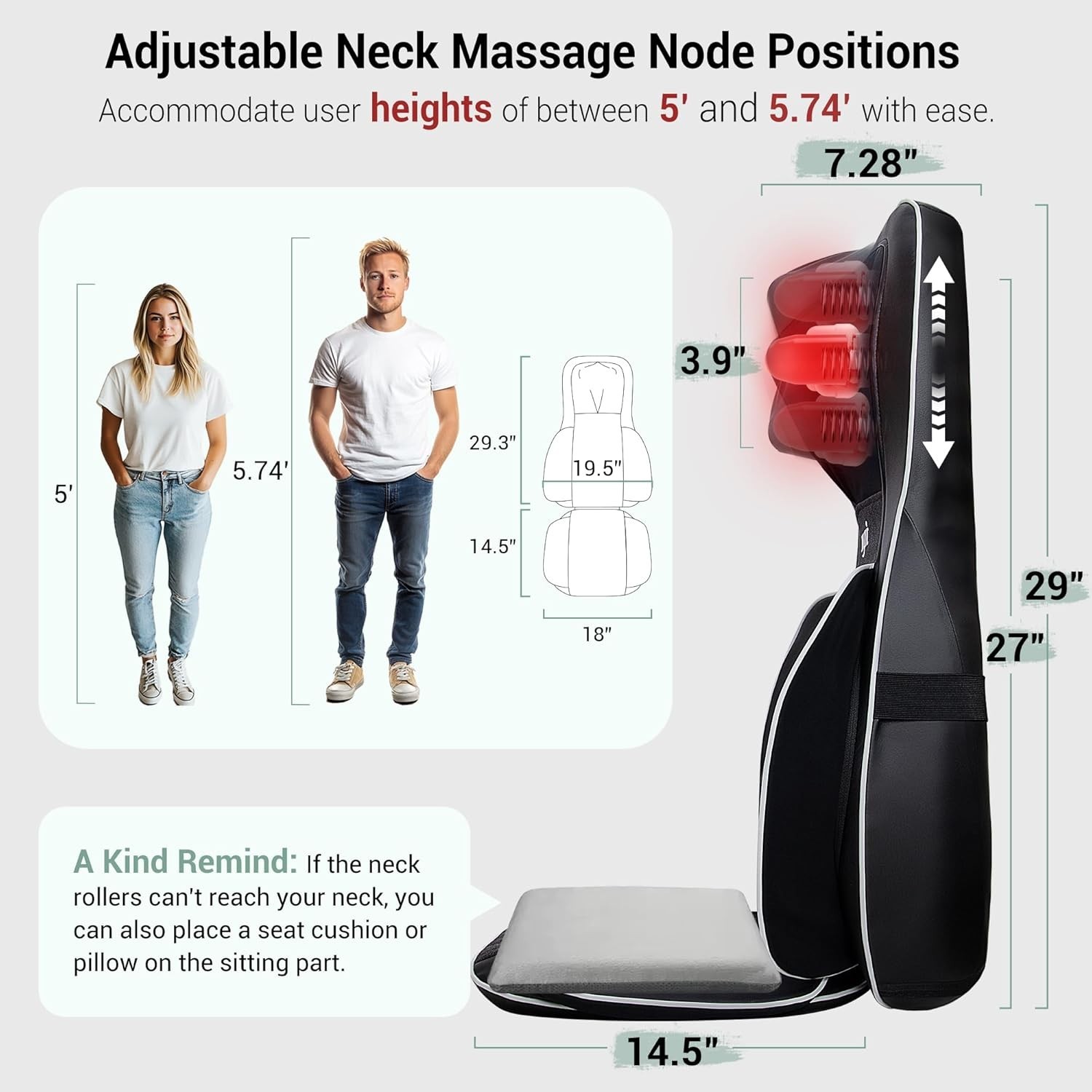 Mynt FSA Eligible HSA Approved Shiatsu Neck and Back Massager for Chair with 10