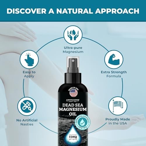 Magnesium Oil Spray – Large 8oz Size – Extra Strength – 100% Pure for Less Sting