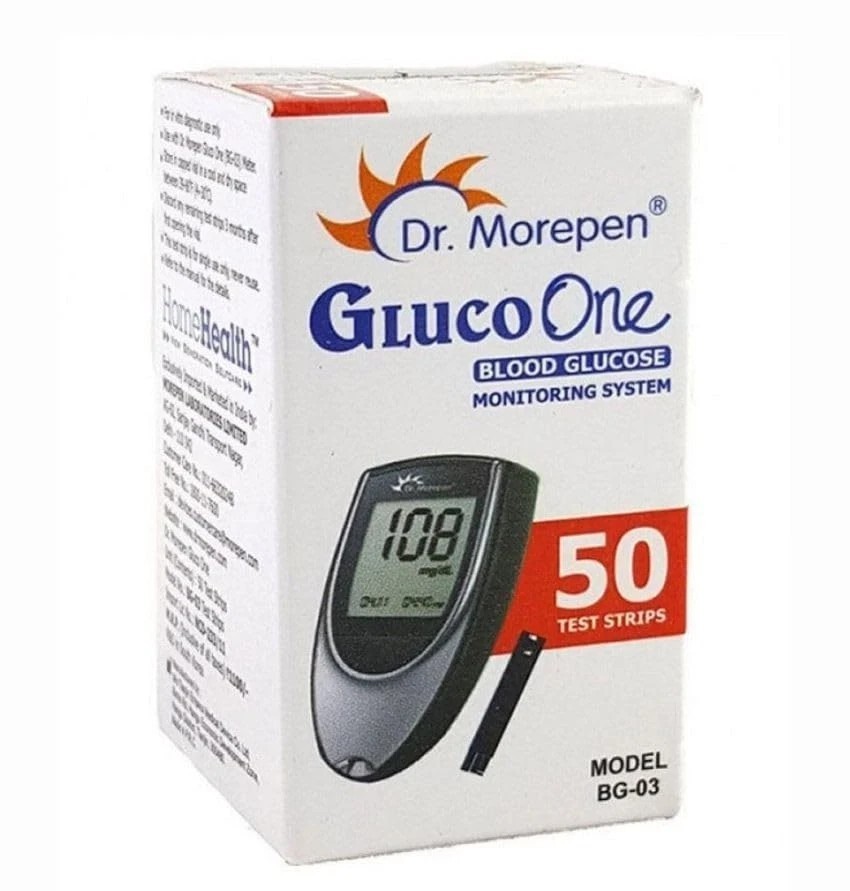 Blood Glucose Test Strips, 50 Strips (Black/White)(Only Strips, No Glucometer)