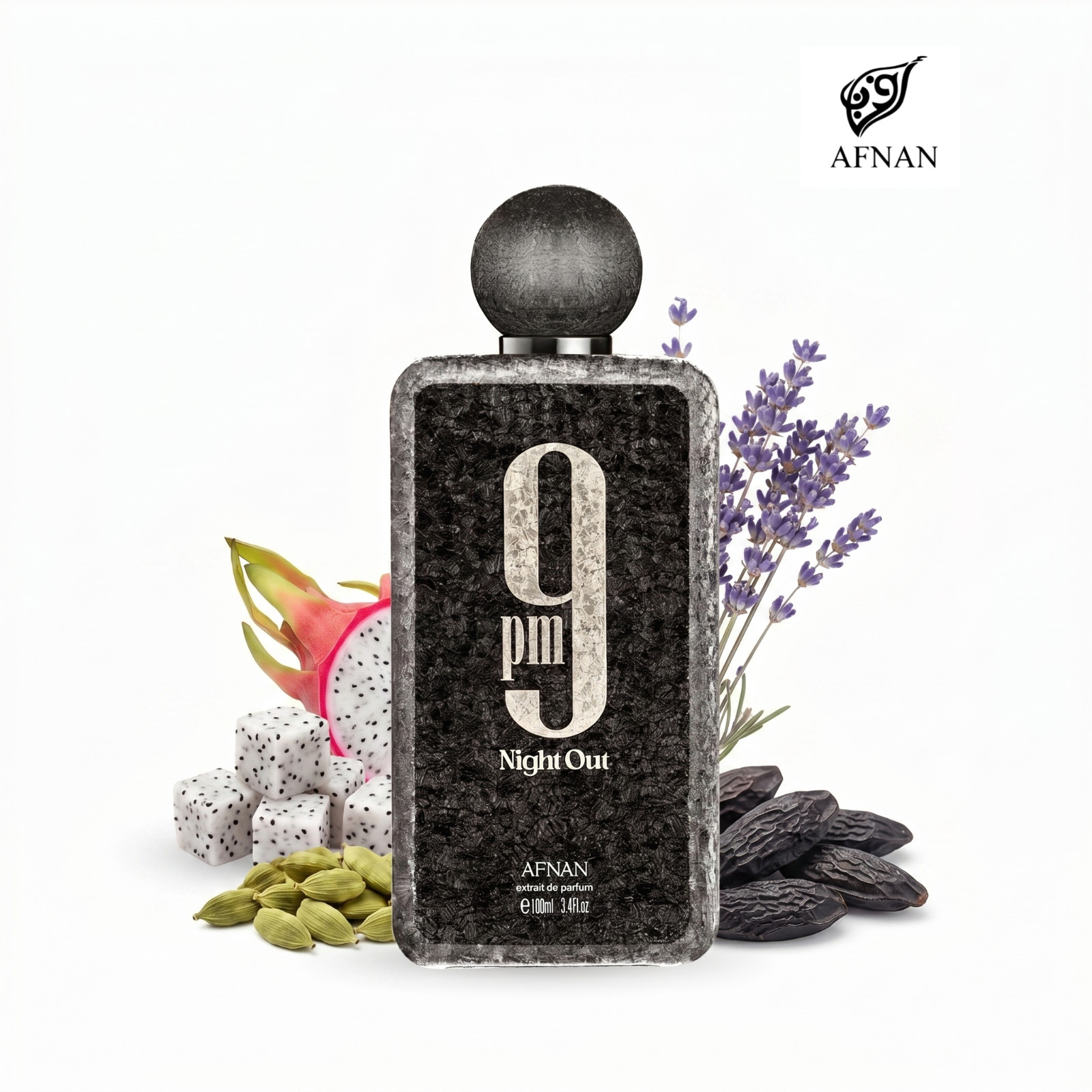 Afnan 9PM Night Out Extrait de Parfum Spray 3.4oz 100ml New In Box Authentic