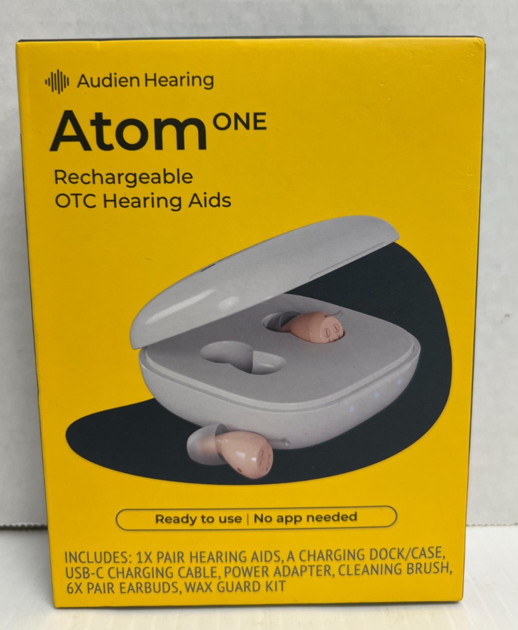 Audien Hearing ATOM one 1 Wireless Rechargeable OTC Hearing Aids