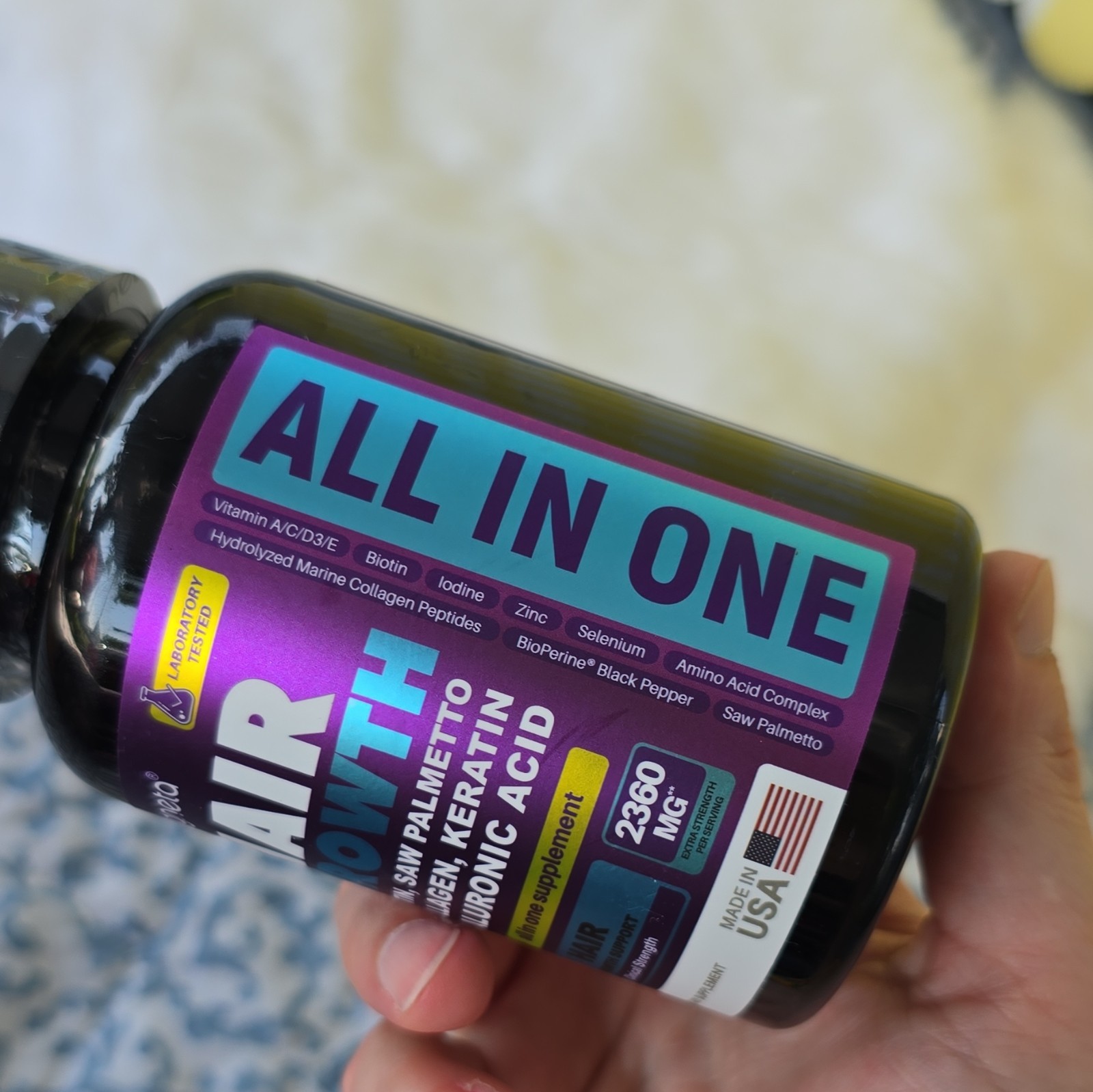 Megneta All-in-One Hair Growth 90 Capsules Biotin Saw Palmetto 2360mg