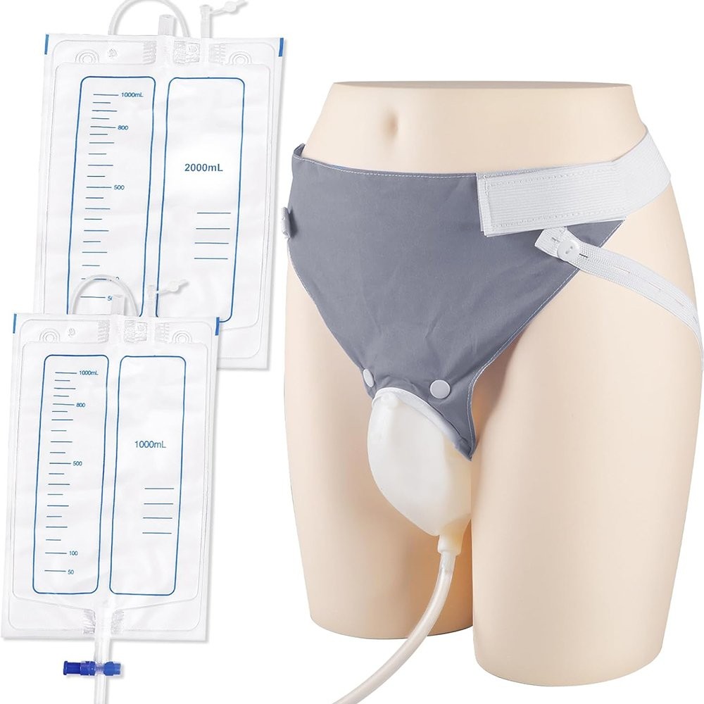 Reusable Silicone External Urine Catheter Collector Bag Wearable Urinal Bag Aids