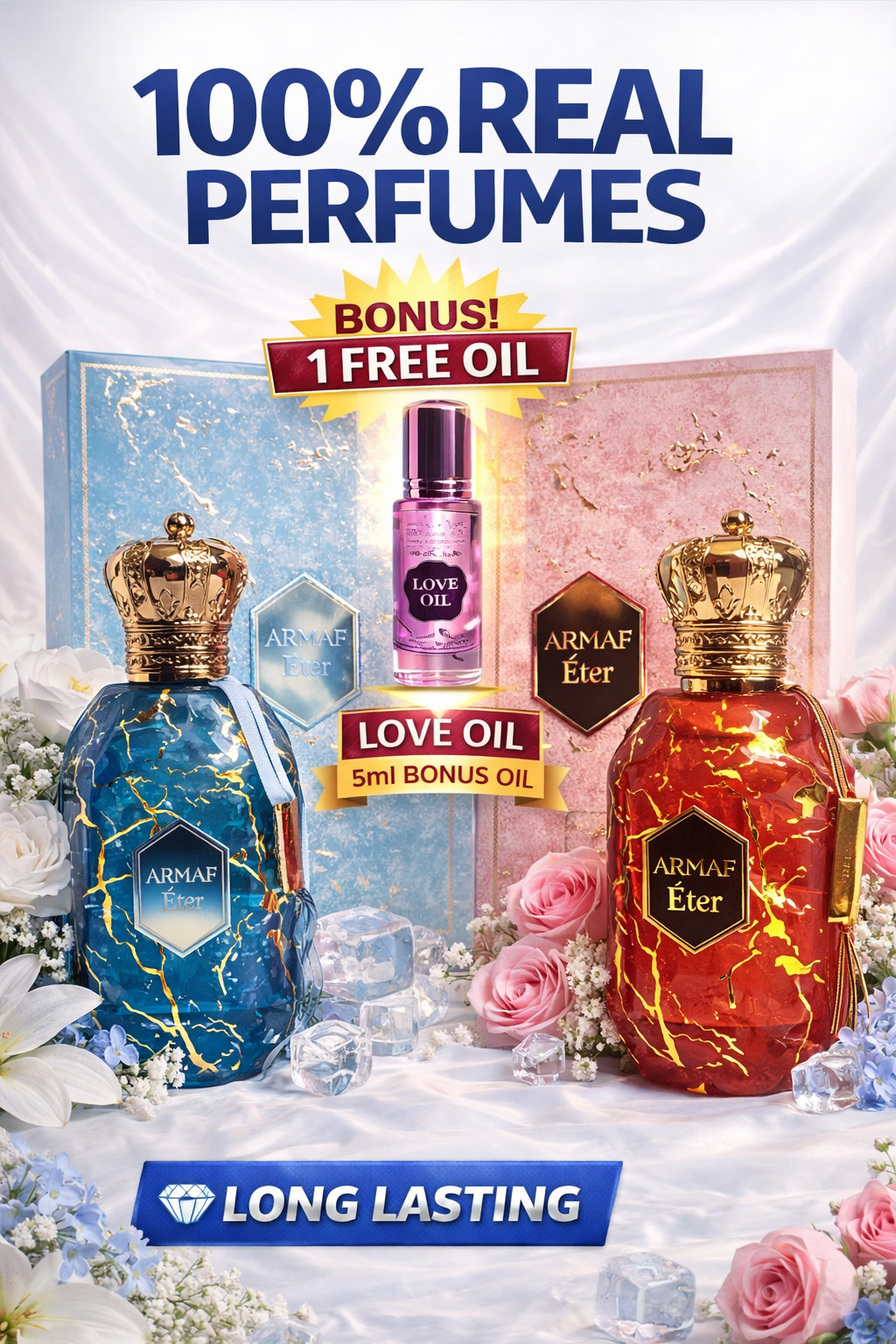 Armaf Eter Arabian Sky + Desert Rose 2PC Perfume Bundle 100ml Each + Free Oil