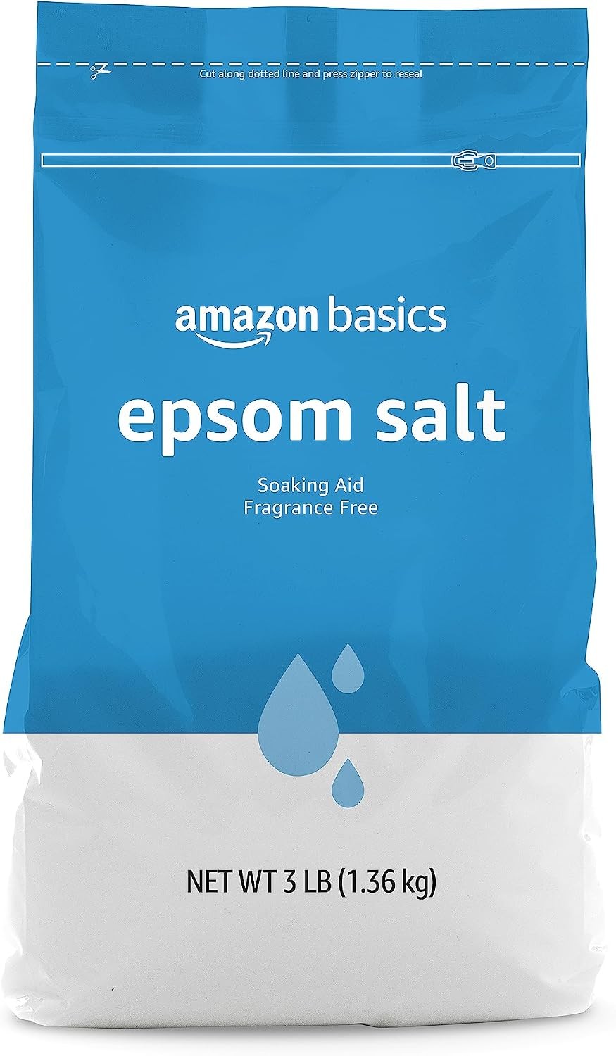 Amazon Basics Epsom Salt Soak, Unscented, Magnesium Sulfate USP, Muscle and Feet