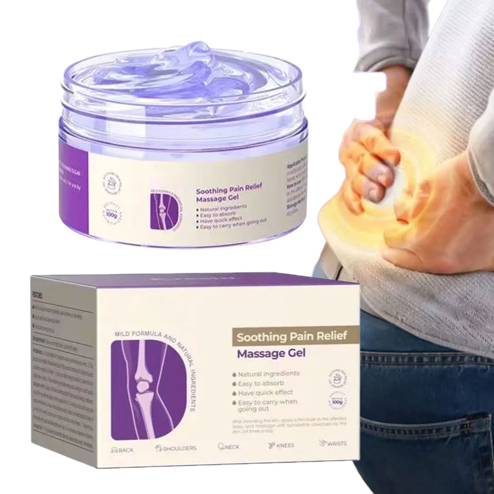 Joint Pain Gel Fast Acting Gel, Soothing Pain Massage Gel, 100g