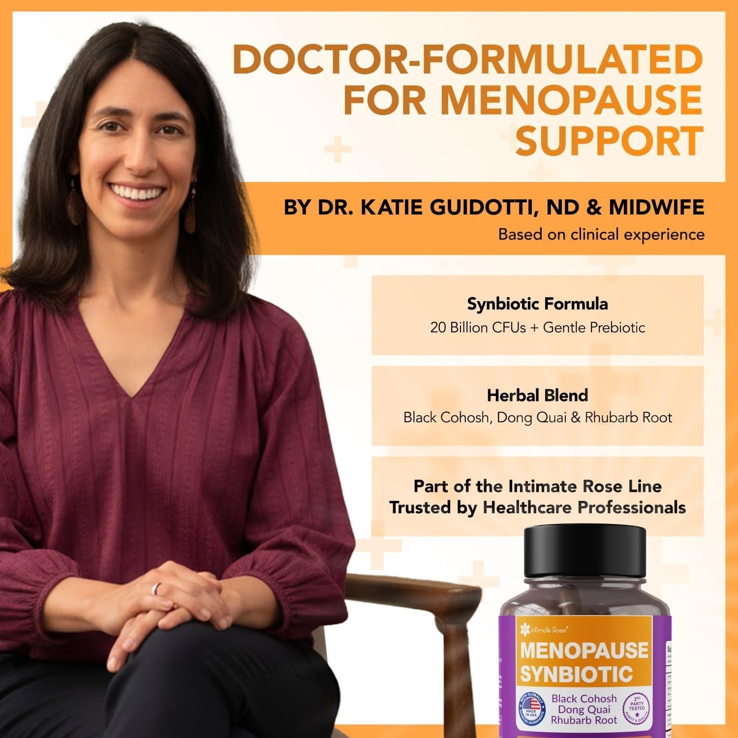 Menopause Synbiotic Supplements for Women – Dong Quai, Black Cohosh. Exp-10/2027