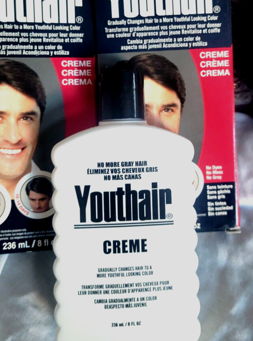 2 “SHIPS WORLDWIDE” Original Formula 8oz CREME YOUTHAIR Youth Hair