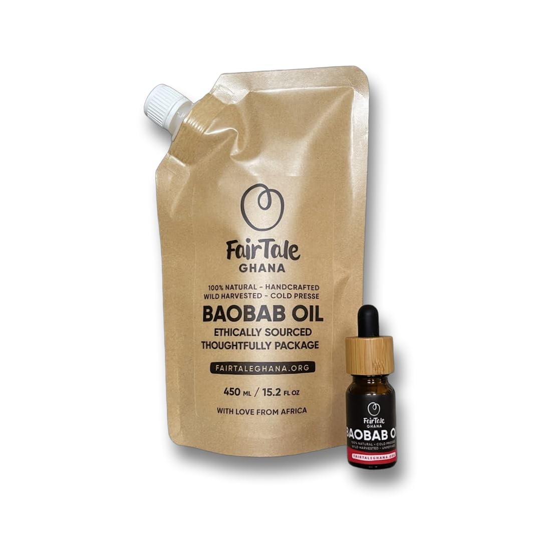 FairTale GHANA Baobab Oil 15.2 fl oz | 450 ml – 100% Natural Unrefined
