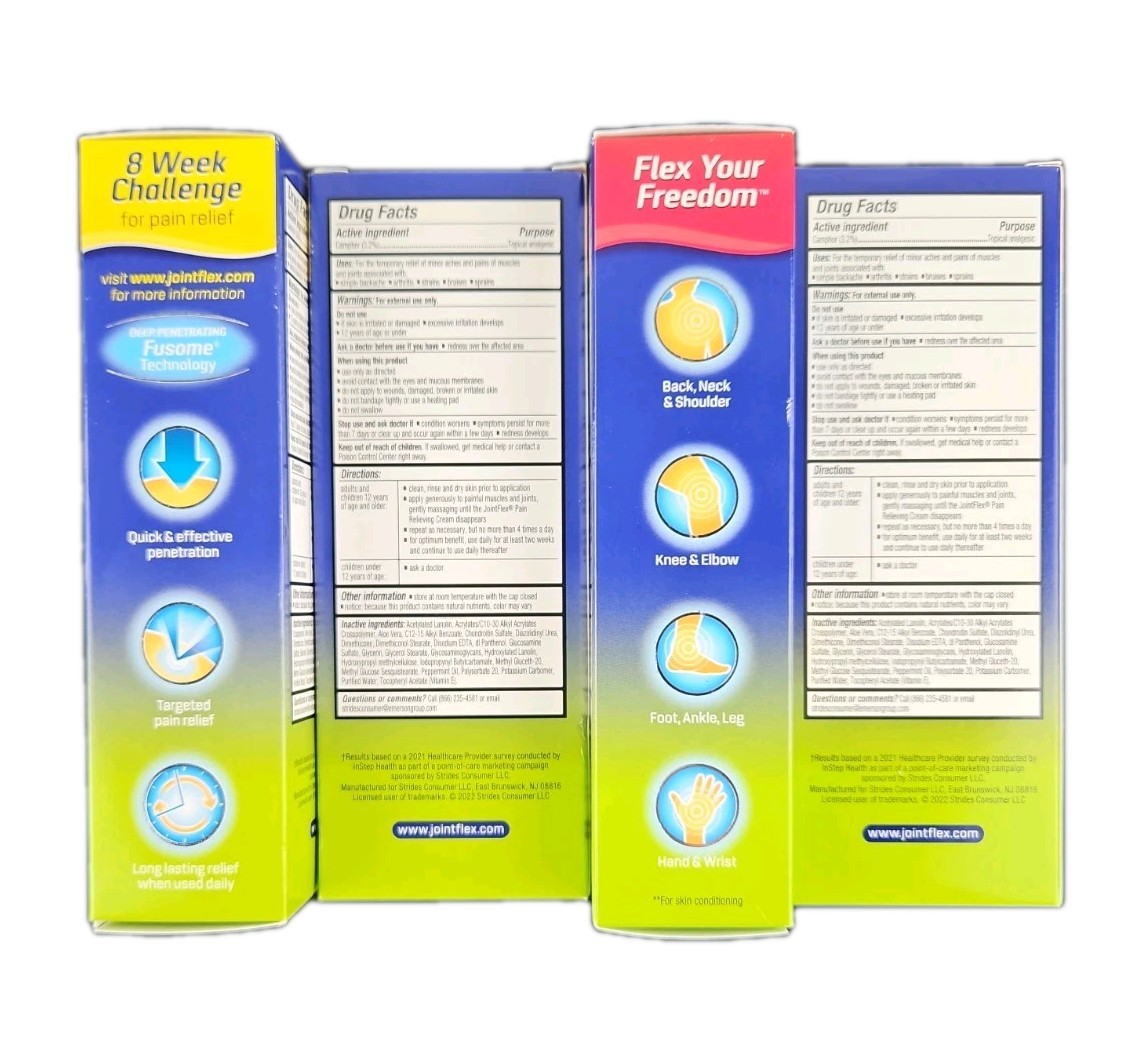 4 Pack JointFlex Arthritis Pain Relief Cream, Pleasant Scent, 4 oz Exp 10/27+