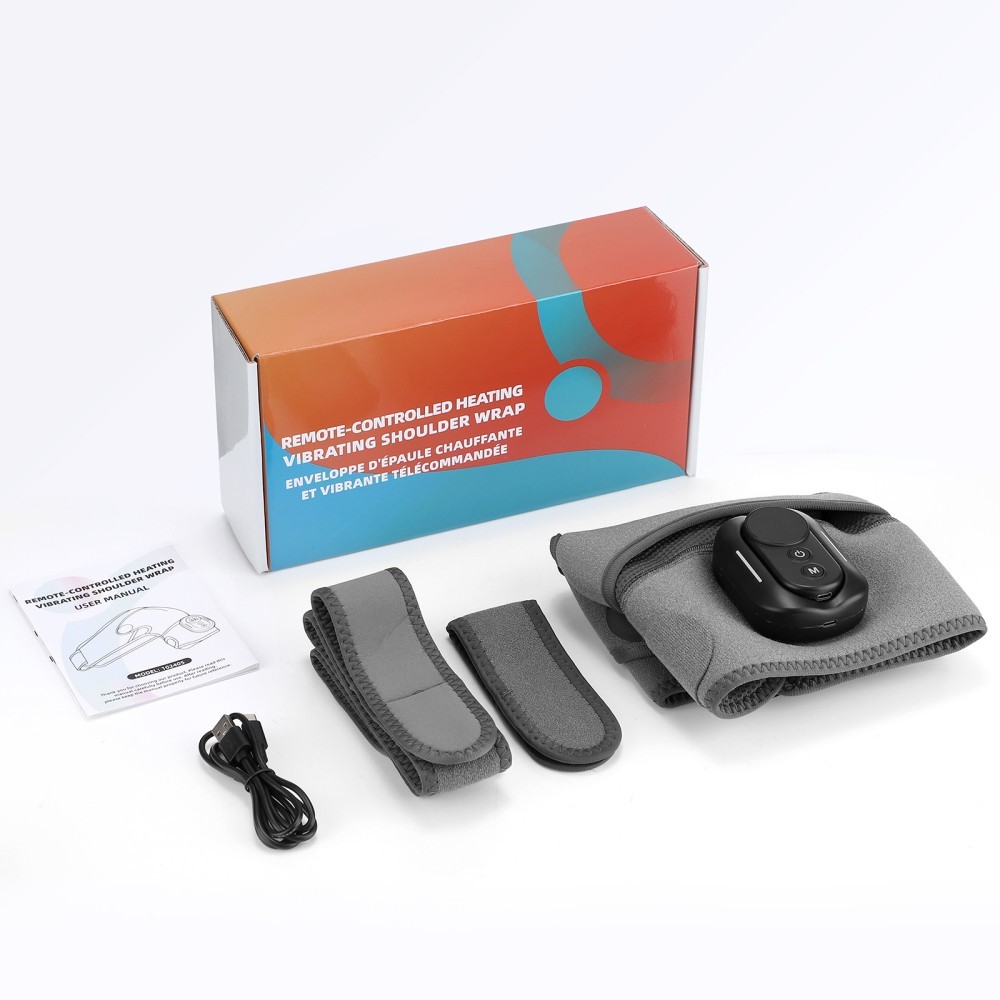Cordless Shoulder Heating Pad with Massage, Shoulder Brace with Remote Control