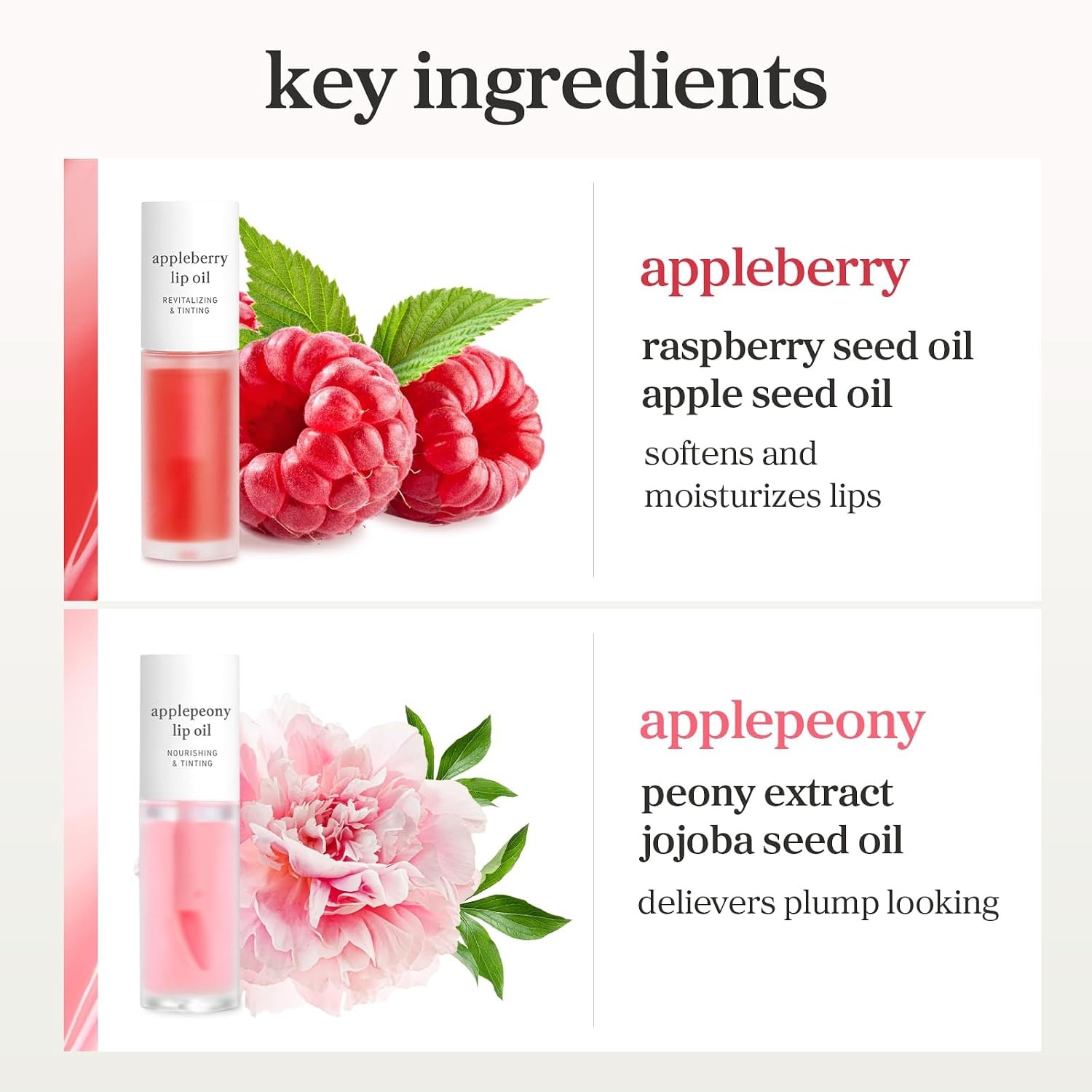 NOONI Korean Lip Oil Set – Appleberry & Applepeony – 3 Pack