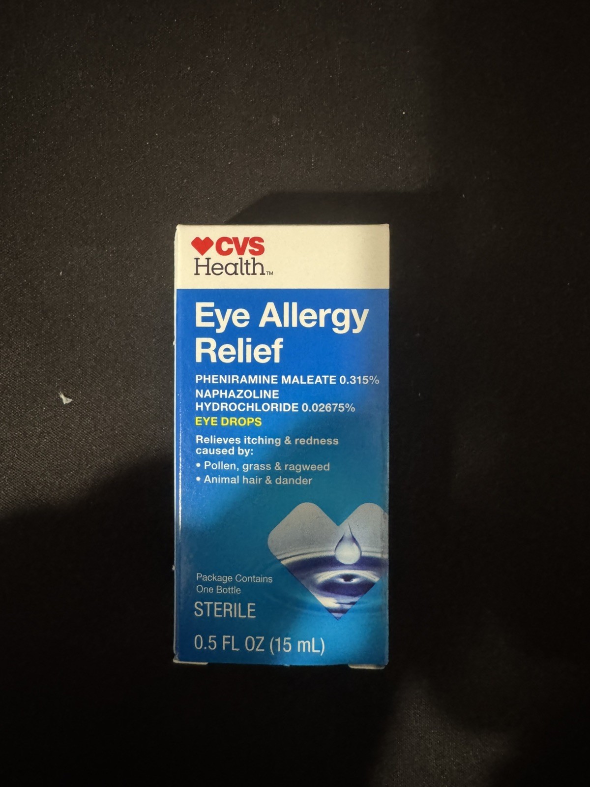 CVS Health Eye Allergy Relief Sterile Eye Drops 0.5oz Lot of 3