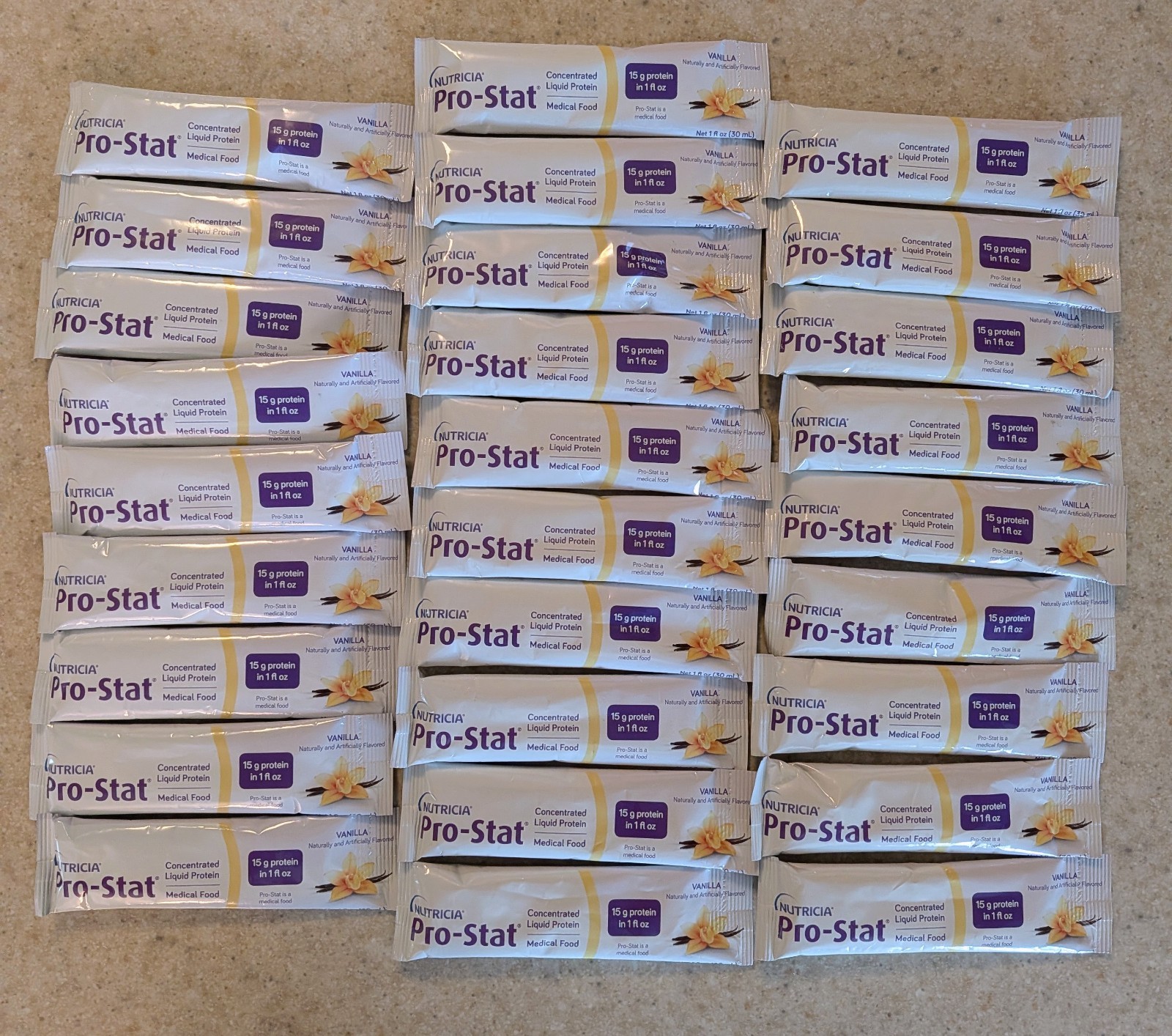 28 Packets Nutricia Pro-Stat Concentrated Liquid Protein Vanilla @1 fl oz Pouch