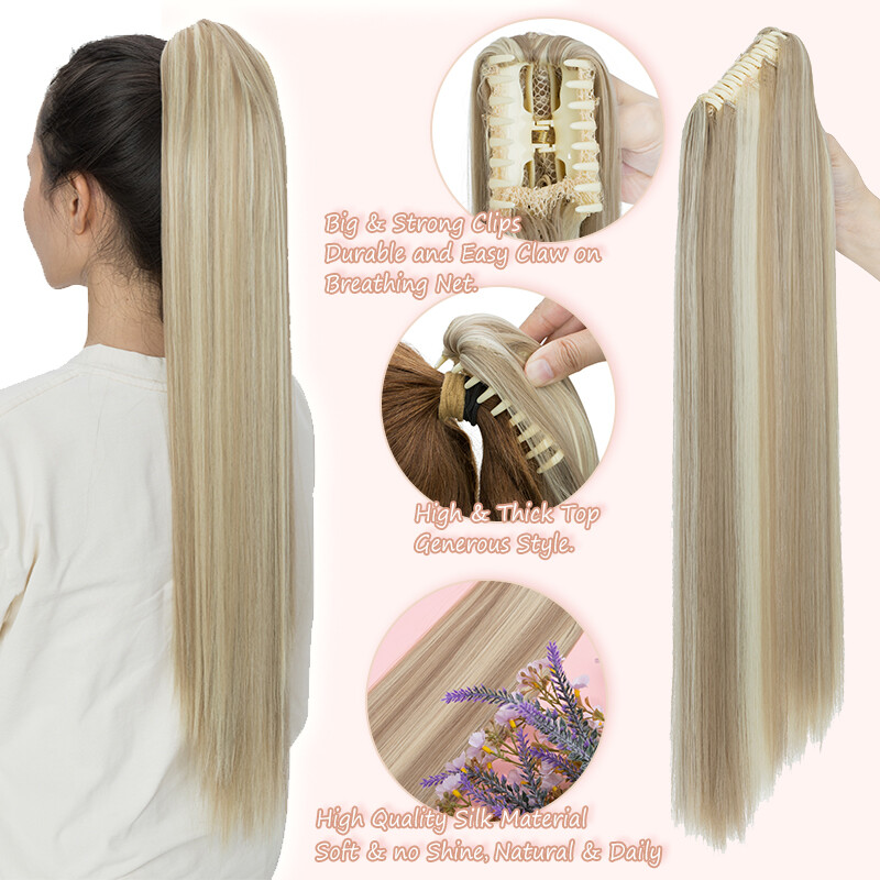Claw Ponytail Hair Piece Soft Thick Hairpiece Clip In Pony Tail as Human 12″-30″