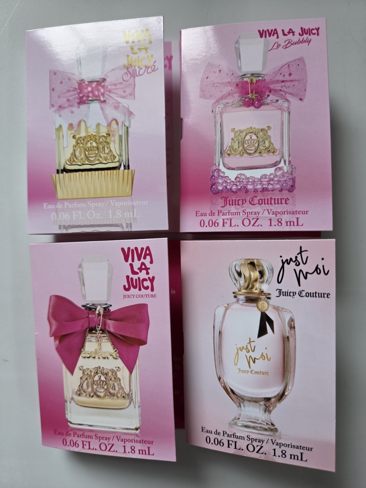 Juicy Couture VIVA LA JUICY, JUST MOI, Perfume Samples 1.5mL each. ~ BRAND NEW ~