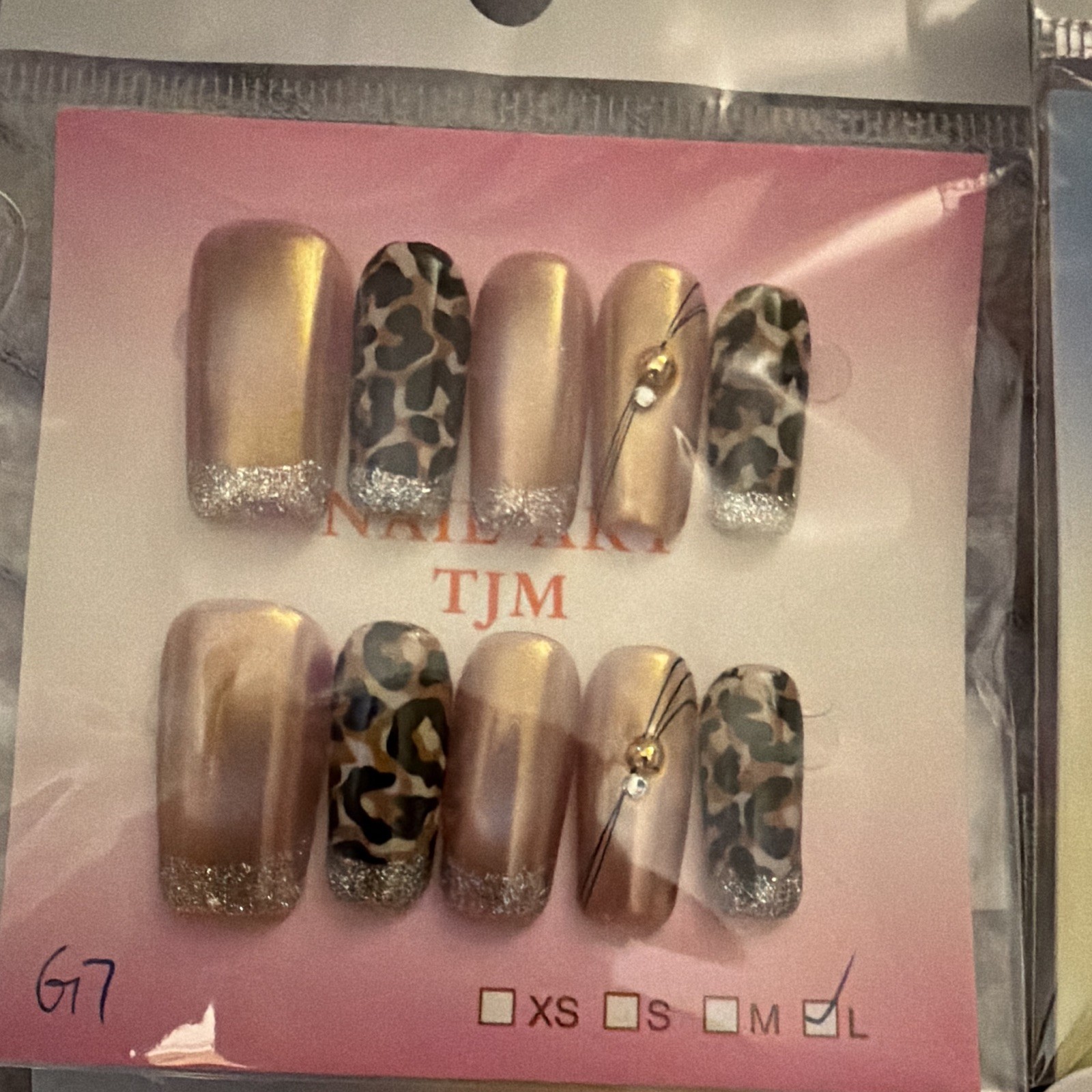 Press-On Nails Lot Square 3D Multicolor Pre-Designed Size Large