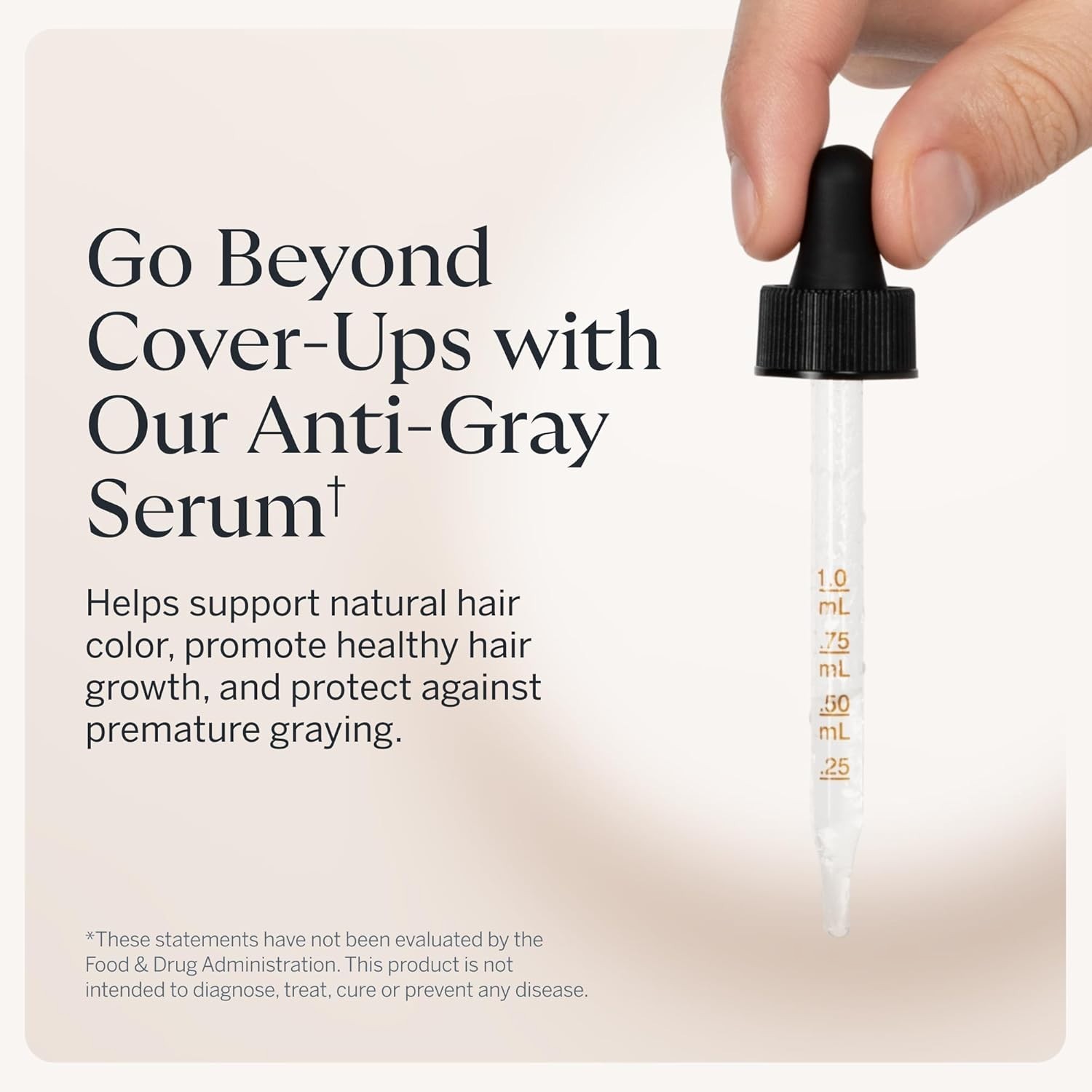 Happy Head Anti Gray Hair Serum for Men and Women with Vitamin B3, B6 & Peptide