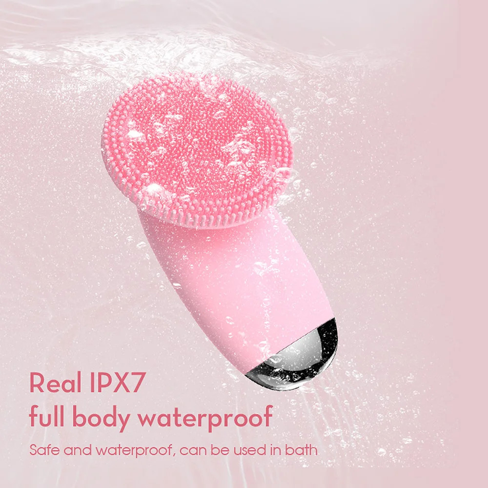 Waterproof Electric Facial Cleansing Brush Silicone Rechargeable Introducer Beau