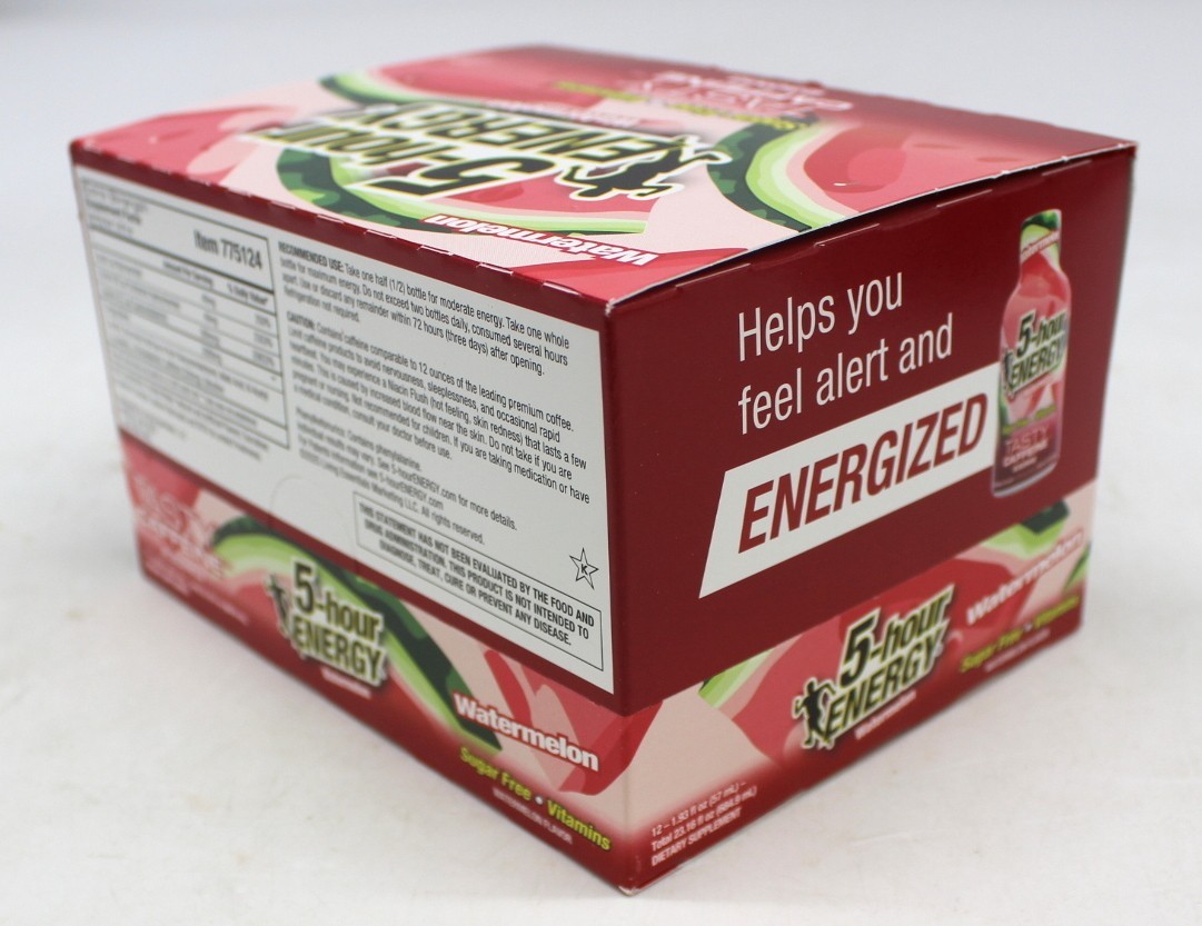 5 Hour Energy Extra Strength Watermelon 12 Count Box 1.93 oz Shots Five Hr New