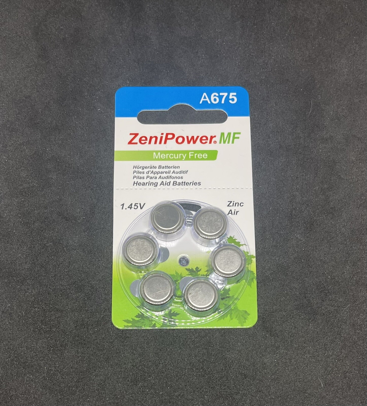 6 PACK Size A675 Hearing Aid Batteries by ZeniPower ZINC AIR 1.45V FRESH 08/2025