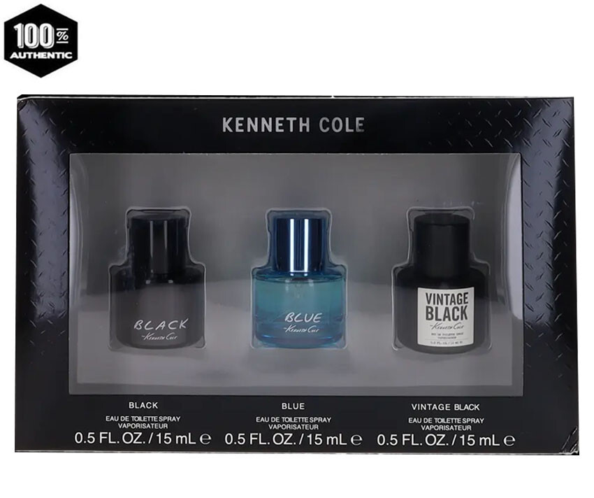 Kenneth Cole 0.5 oz / 15 Ml EDT SP 3C MEN -Black+Vintage Black+Blue