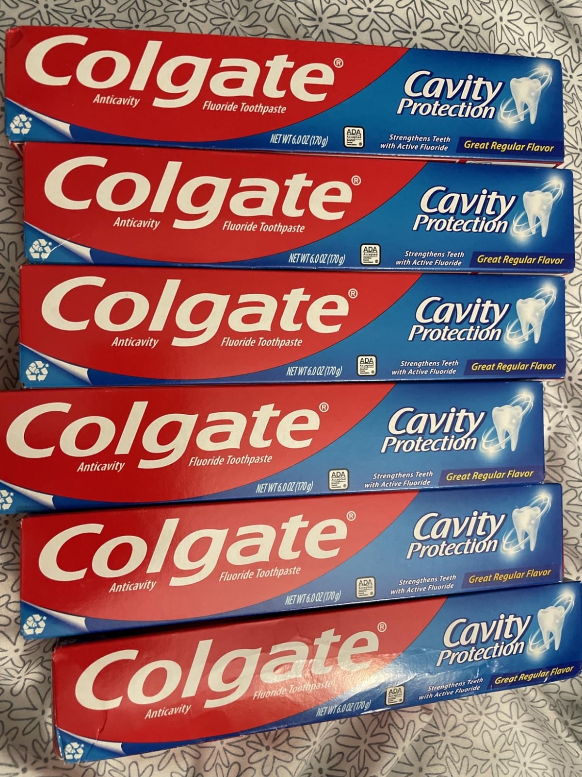 6-Pack Cavity Protection Toothpaste with Fluoride – Refreshing Mint Flavor