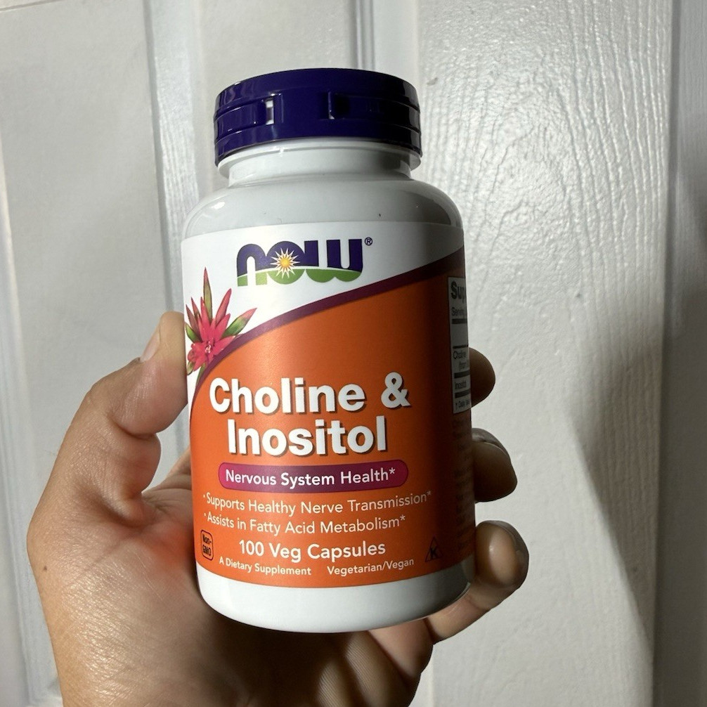 NOW Choline & Inositol Capsules 100 ct Vegan Vegetarian Brain & Nervous System