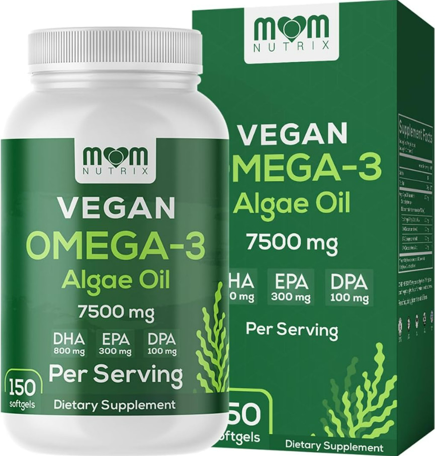 Vegan Omega 3 Algae Oil DHA EPA DPA Supplement Organic Non GMO 150 Softgels 150c