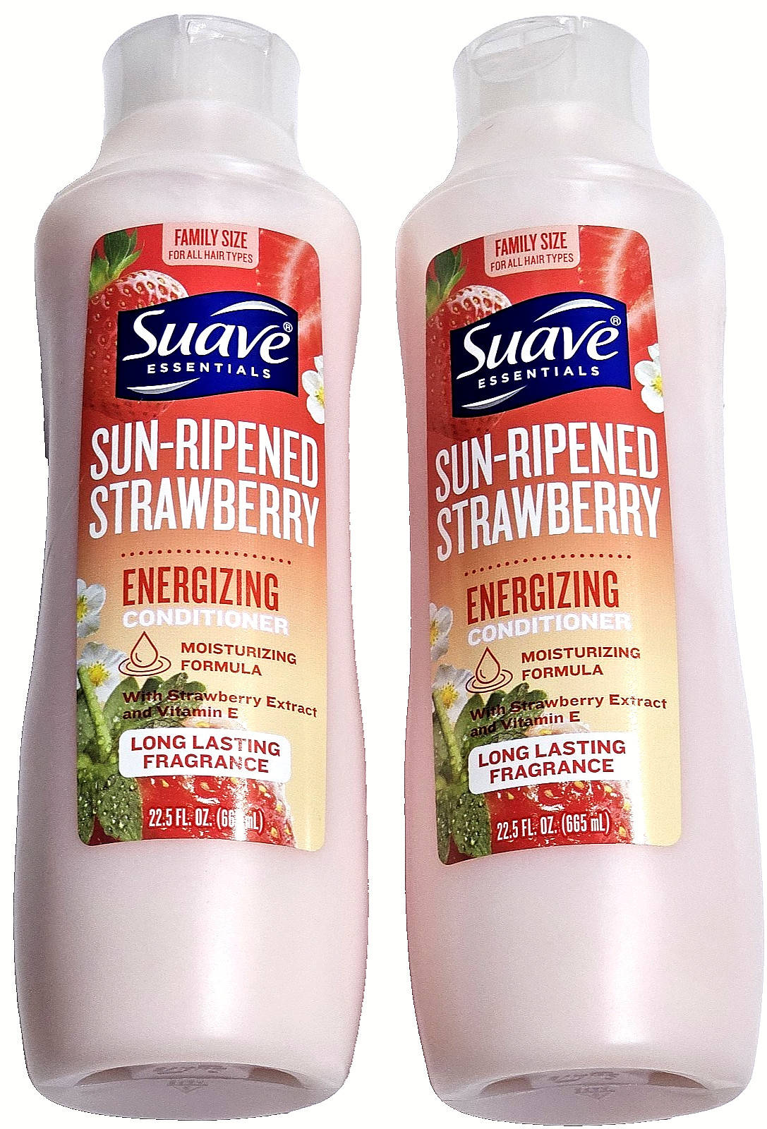 2 Pack Suave Essentials Conditioner Family Size Sun Ripened Strawberry 22.5oz