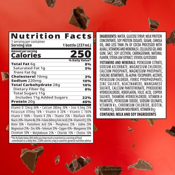 BOOST 20g High Protein Nutritional Drink Shakes, Rich Chocolate, 8 fl oz, 6 Pack