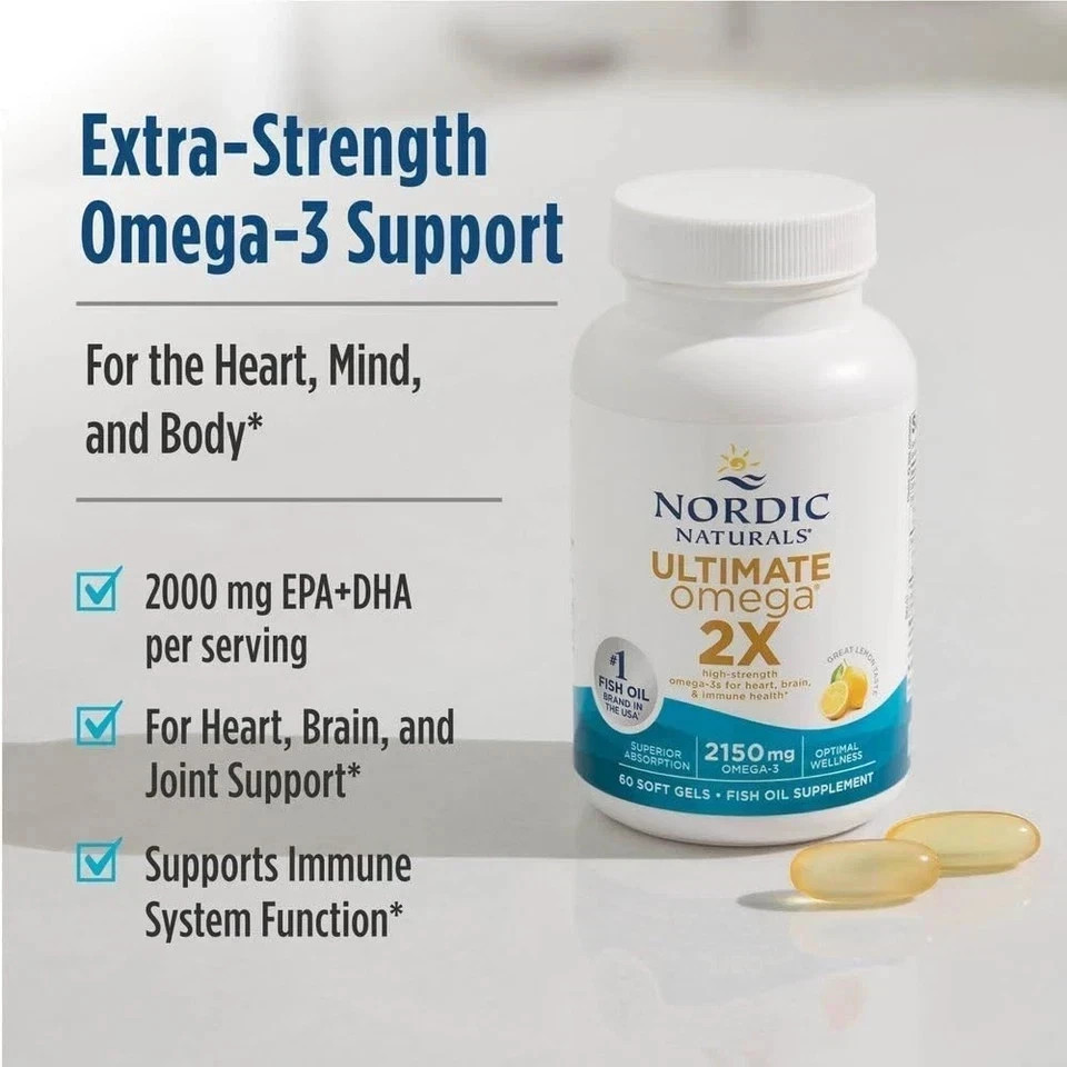 Nordic Naturals Ultimate Omega 2X Softgel Capsule – 180 Count,EXP 11/2027