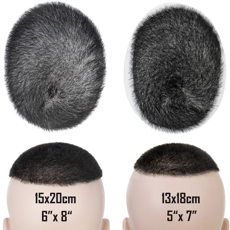 Men Human Hair Toupee Ultra Thin Skin PU Hairpiece Hair System Short Buzz Cut US