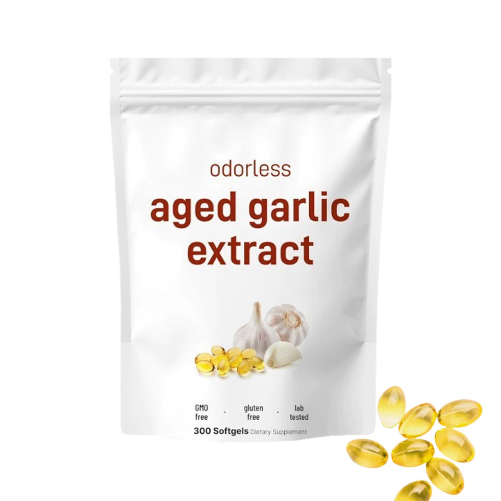 Garlic Aged Odorless Digestive 300 Softgels (250 Mg Per Softgel) Extract, Aid