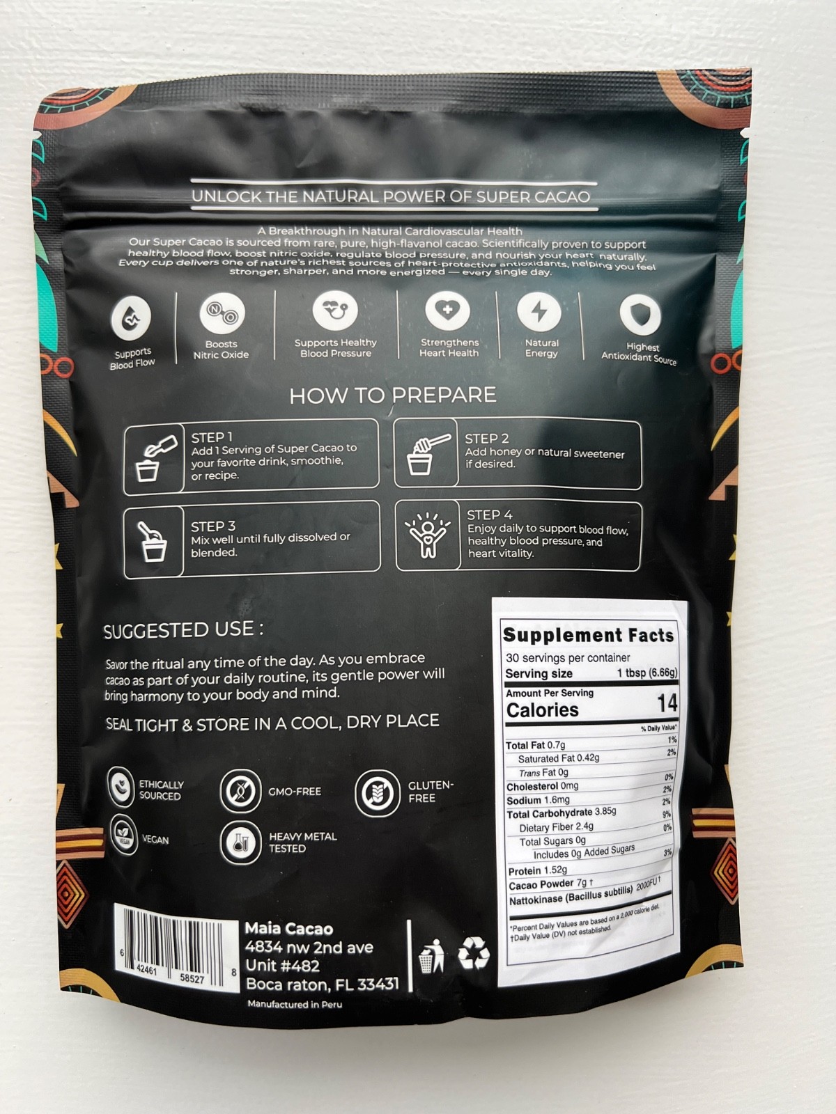MAIA High-Flavanol Super Cacao with NATTOKINASE 2-pack