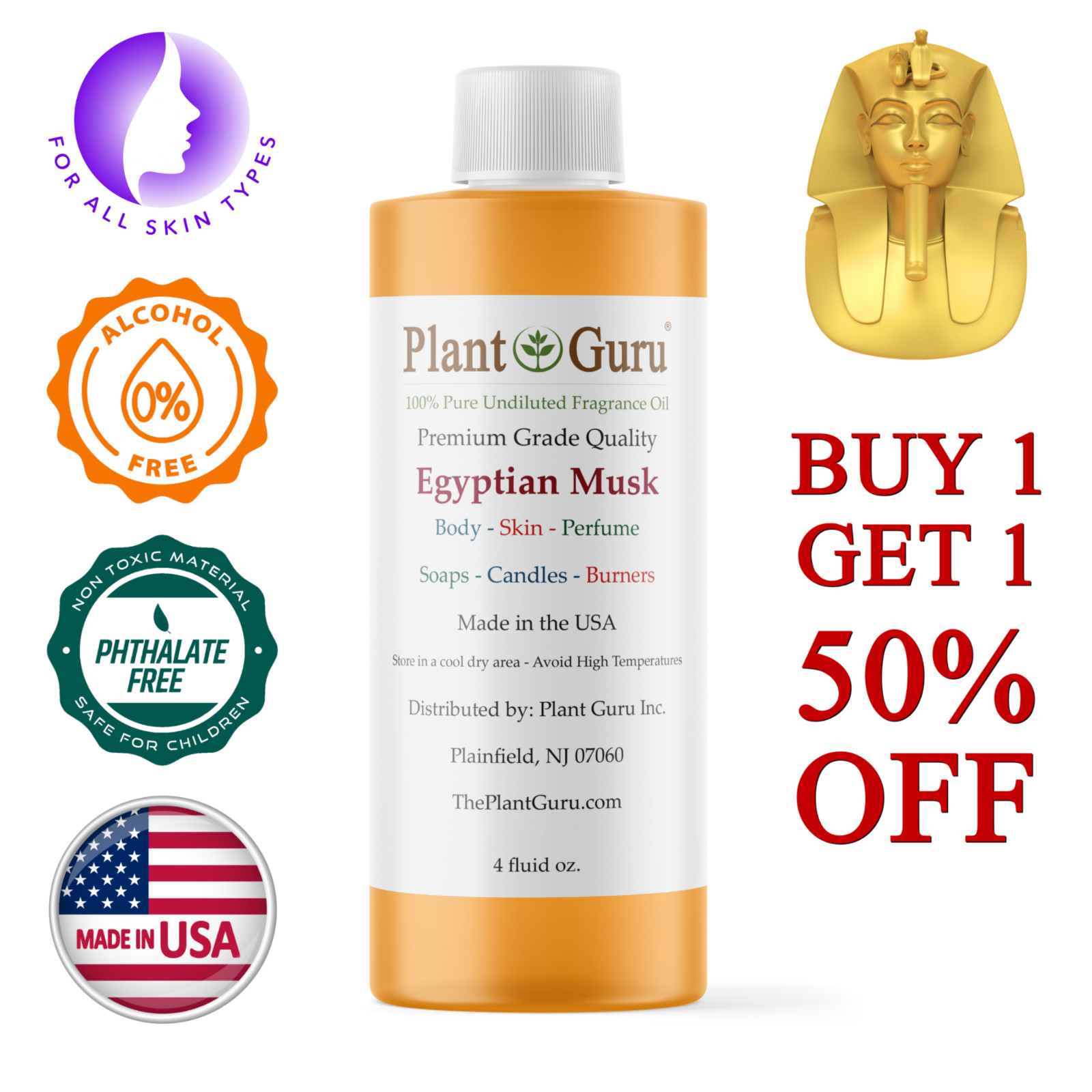 4 oz. Egyptian Musk Perfume Fragrance Body Oil – Pure Thick Uncut
